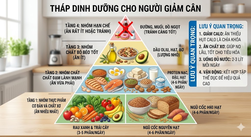 tháp dinh dưỡng cho người giảm cân