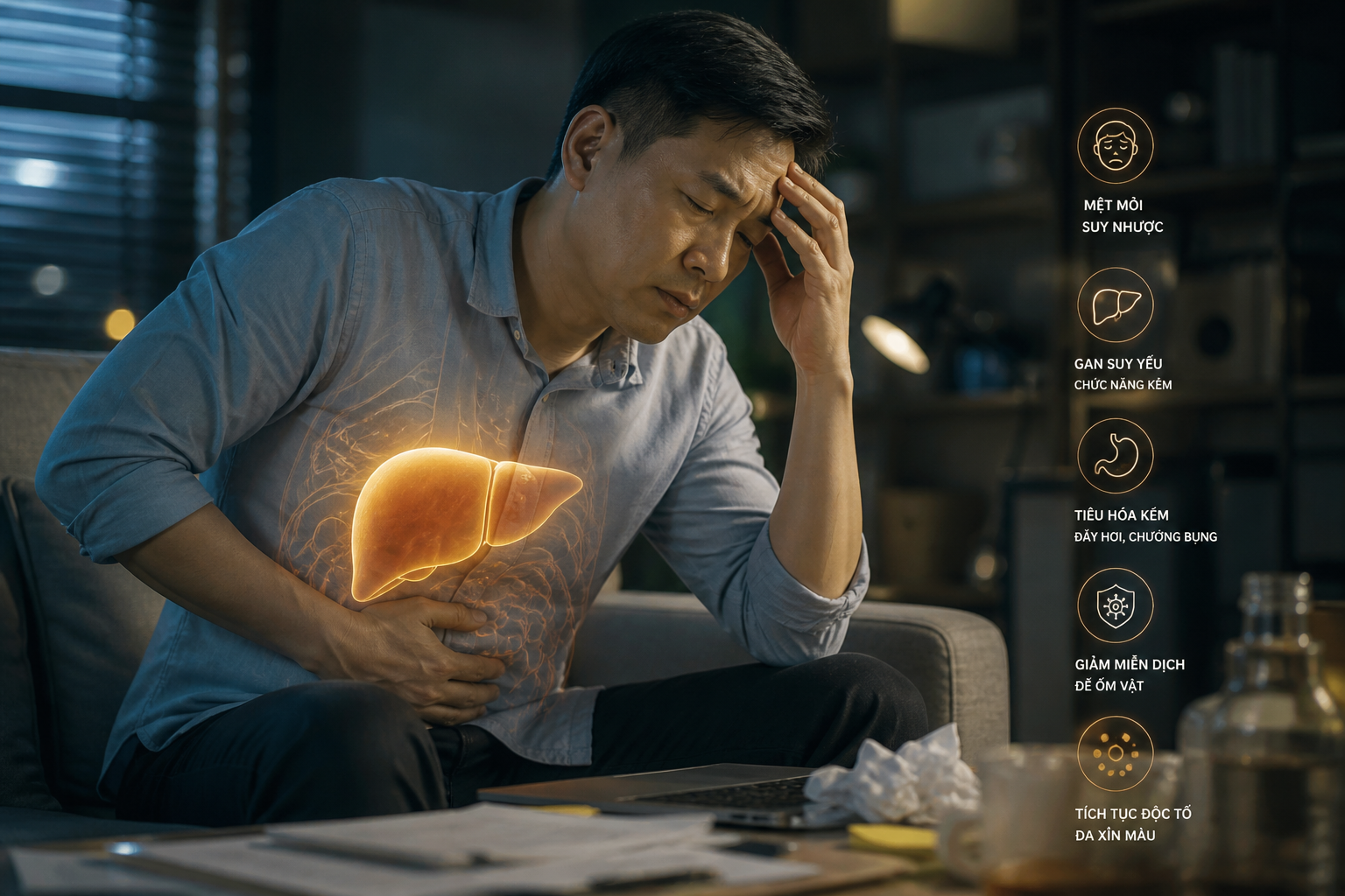 Chức năng gan kém ảnh hưởng gì đến cơ thể
