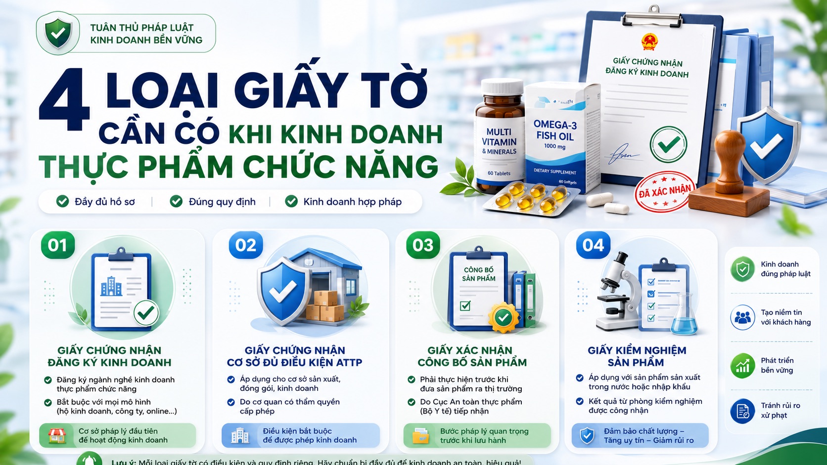Bán thực phẩm chức năng cần giấy tờ gì