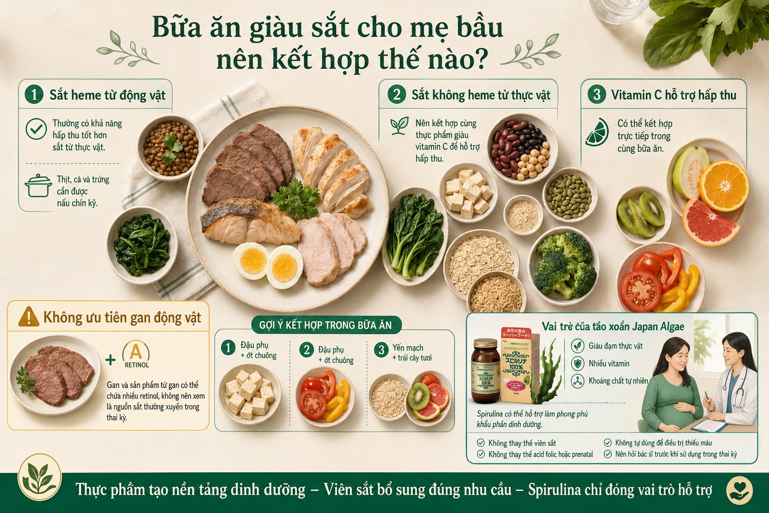 Bổ sung sắt cho bà bầu
