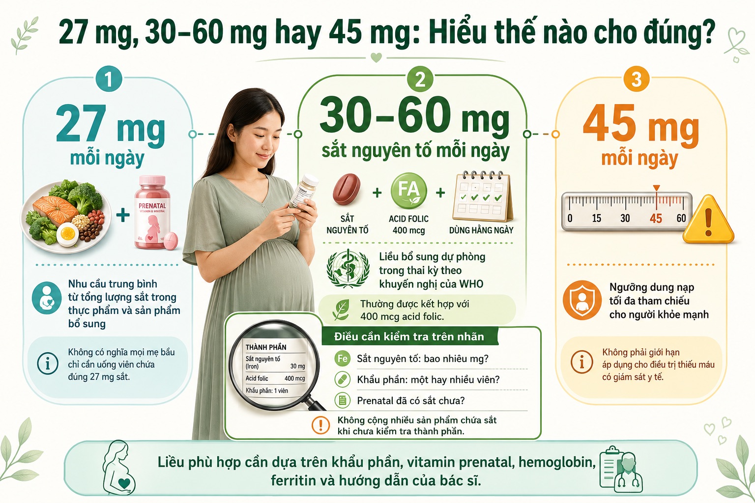 Bổ sung sắt cho bà bầu