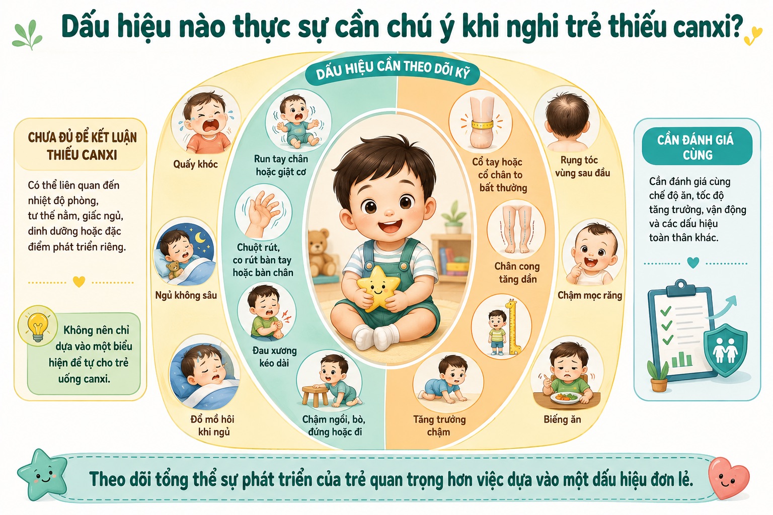 dấu hiệu trẻ thiếu canxi
