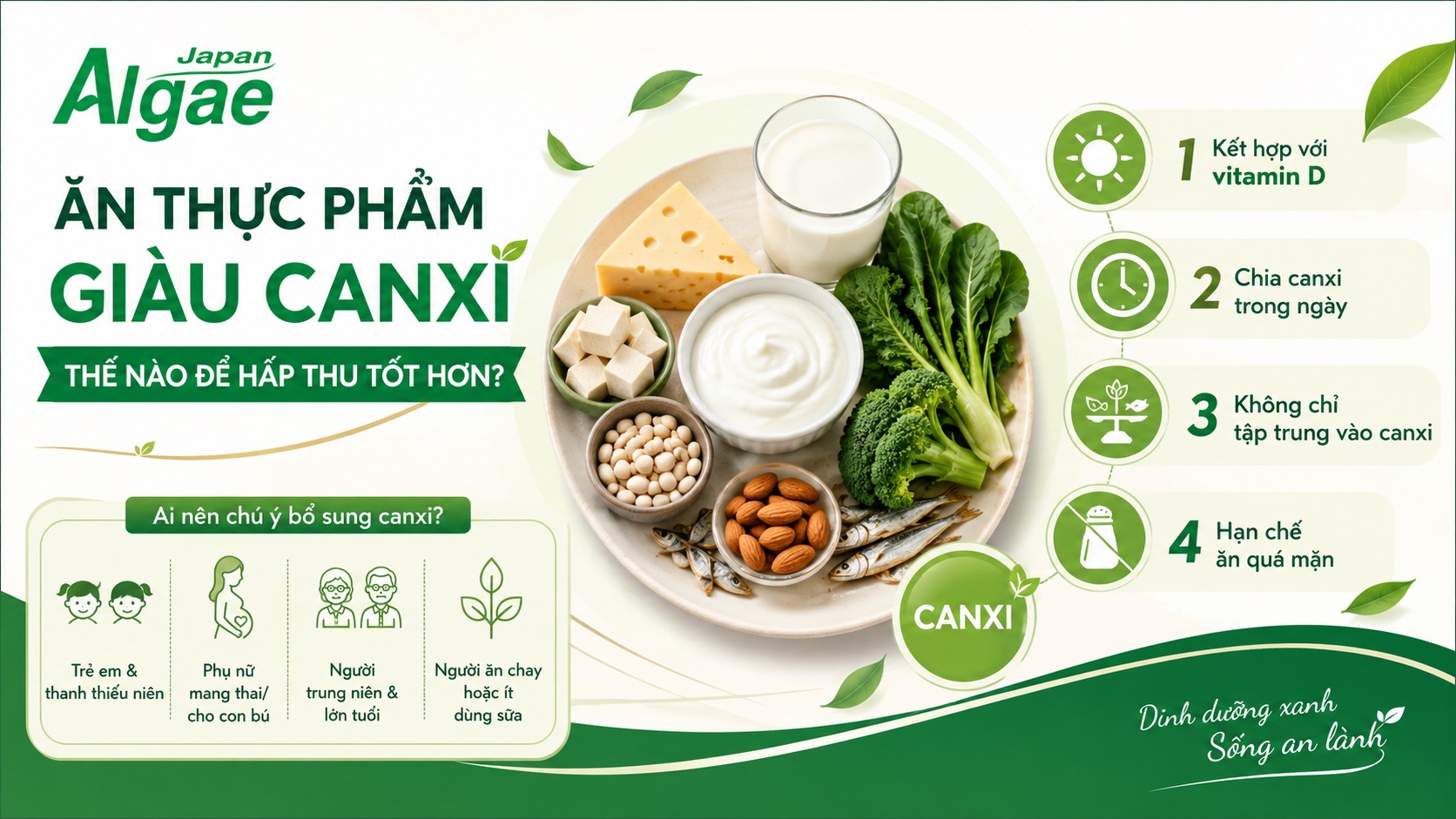 Thực phẩm chứa nhiều canxi