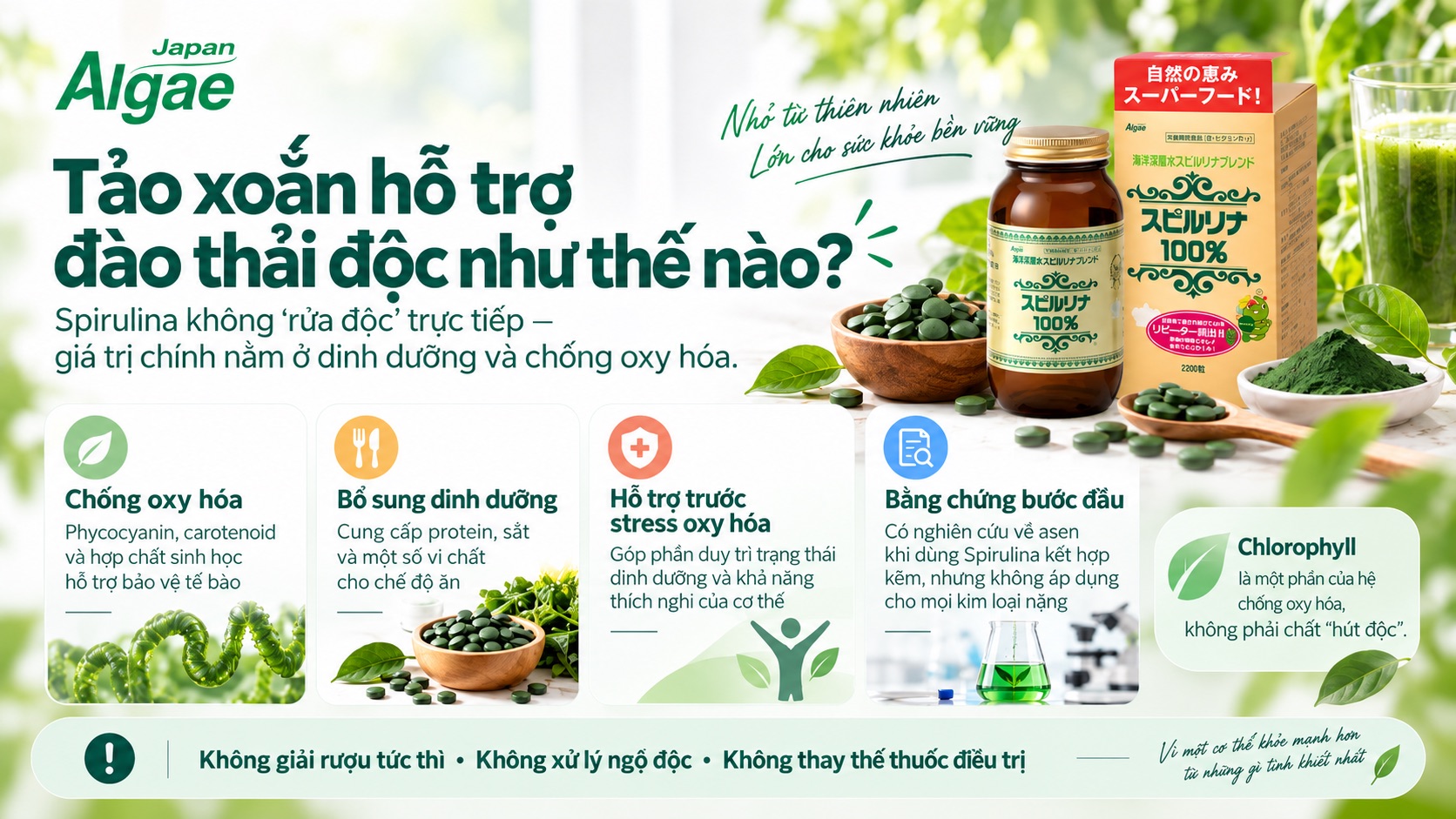 Tảo xoắn hỗ trợ đào thải độc