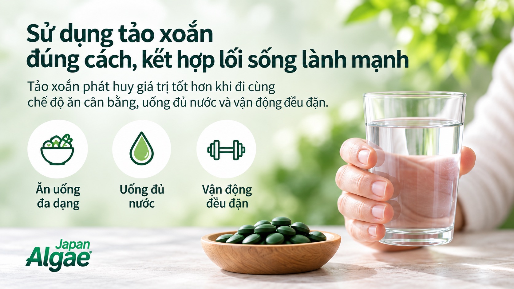 tảo xoắn nên uống bao lâu
