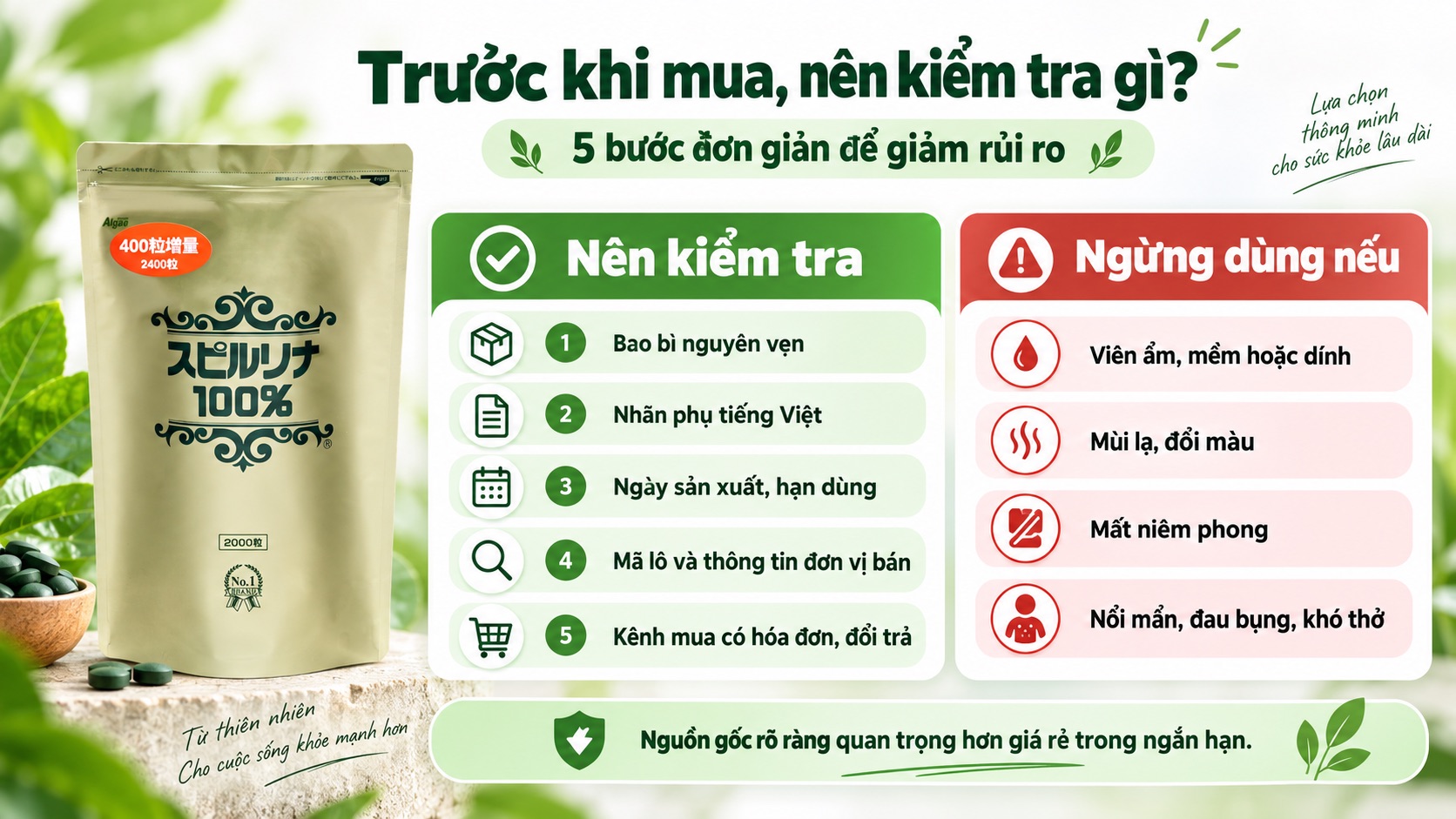 Tảo xoắn Nhật Bản xách tay