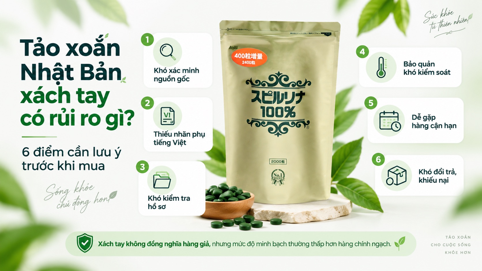 Tảo xoắn Nhật Bản xách tay