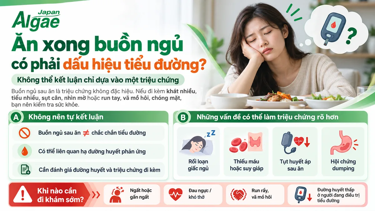 Ăn xong buồn ngủ có phải dấu hiệu tiểu đường và khi nào cần khám