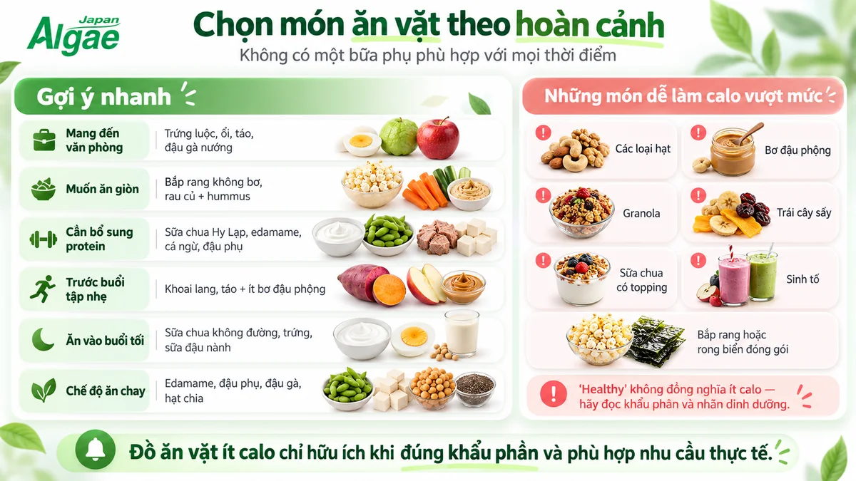Gợi ý chọn đồ ăn vặt theo hoàn cảnh và nhận diện món dễ làm khẩu phần vượt mức