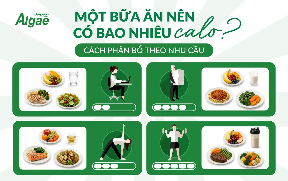 Một bữa ăn nên có bao nhiêu calo và cách phân bổ theo nhu cầu