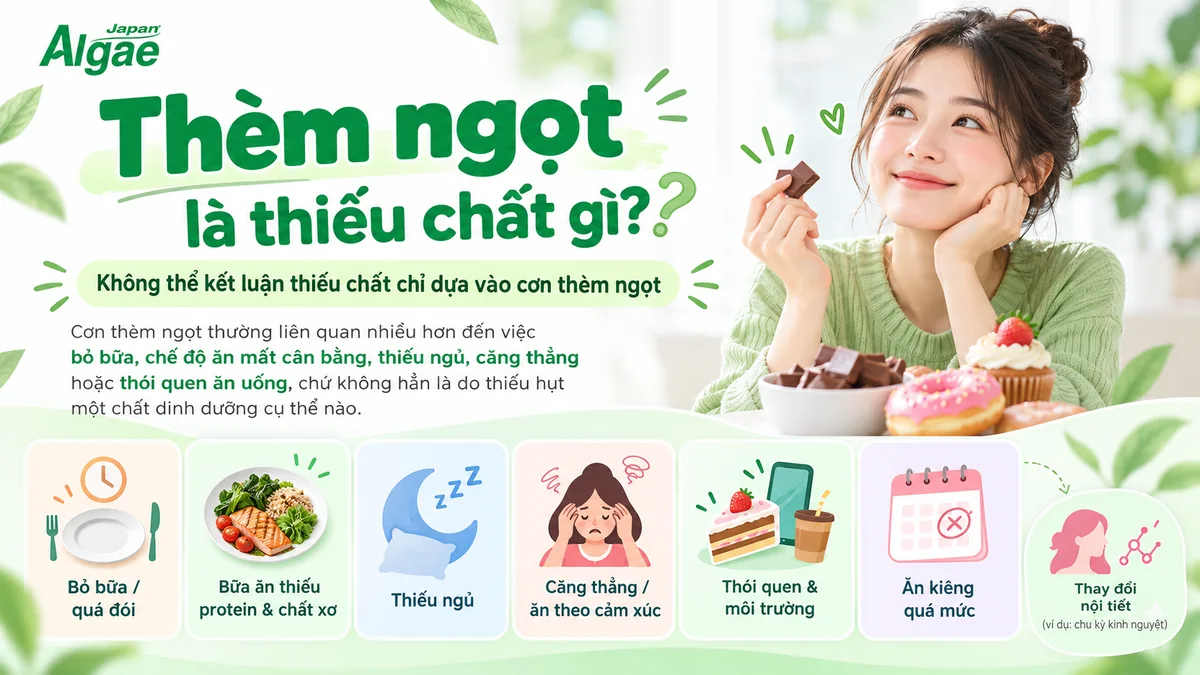 Infographic về thèm ngọt và các nguyên nhân có thể liên quan